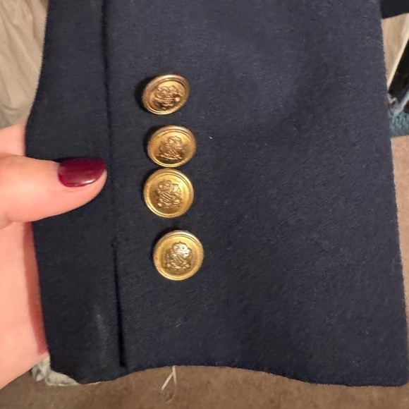 Ralph Lauren- Navy Blue Wool Vintage Crested Blazer Jacket - Picture 7 of 9